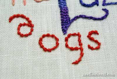 Hand Embroidered Lettering and Text: Coral Stitch
