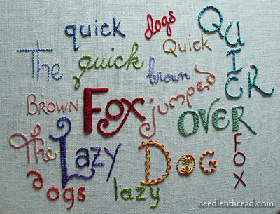 Hand Embroidered Lettering Sampler