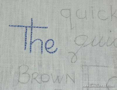 Backstitch used in lettering