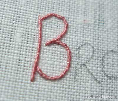 Whipped Backstitch Lettering