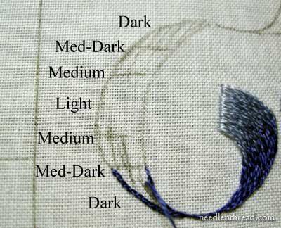 Long and Short Stitch Shading Lessons on needlenthread.com