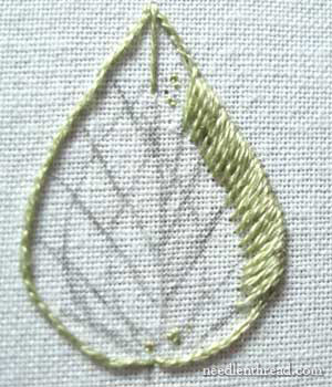 Long & Short Stitch shading in hand embroidery on needlenthread.com