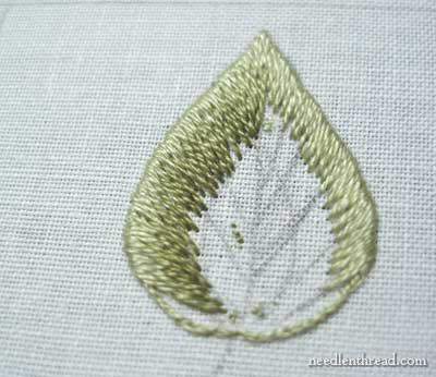 Long & Short Stitch shading in hand embroidery on needlenthread.com