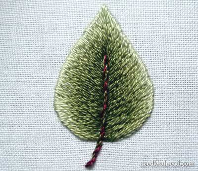 Long and Short Stitch Leaf