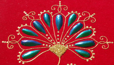 Beetle Wing and Goldwork Embroidery