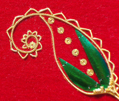 Beetle Wing and Goldwork Embroidery