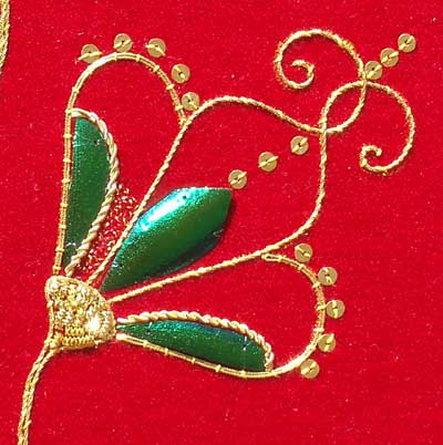 Beetle Wing and Goldwork Embroidery