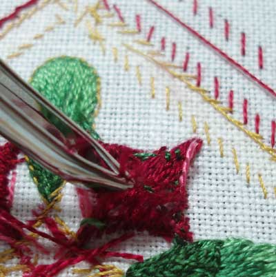 Hand Embroidered Christmas Ornament in Silk and Goldwork