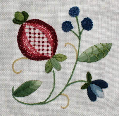 Crewel Embroidery Pomegranate