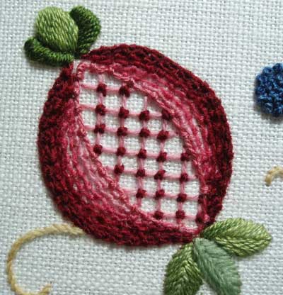 Crewel Embroidery Pomegranate