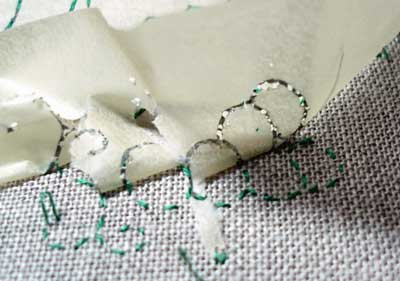 How to transfer embroidery pattern with tissue paper 