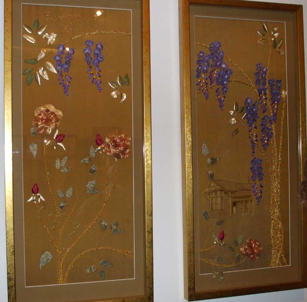Goldwork and Stumpwork Panels by Alison Cole on display at Warrnambool Art Gallery, Victoria