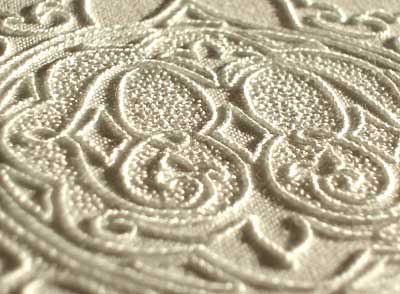Seed Stitch on Hand Embroidered Pall