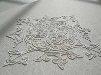 Hand Embroidered Whitework Linen Pall