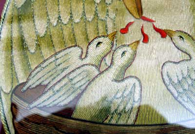 Ecclesiastical Embroidery: Pelican on an Altar Frontal