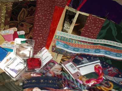 New Embroidery Stash Supplies: Fabric, Threads, Beads, Ribbons
