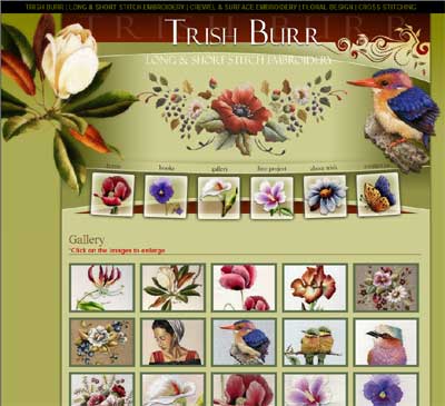 Trish Burr's Long and Short Stitch Embroidery Website