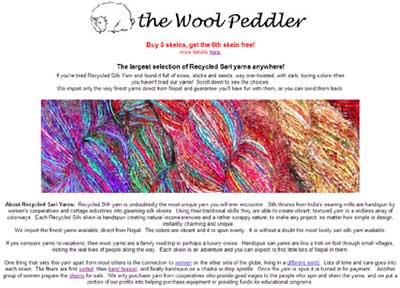 Visit the Wool Peddler and read about recycled silk