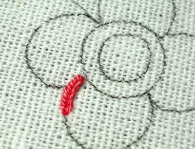 How to begin your embroidery thread: using anchor stitches on a line