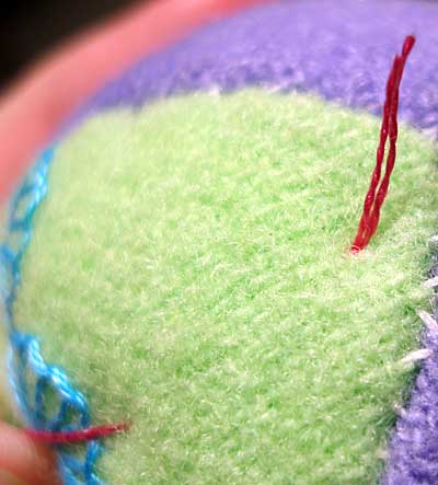 Hand embroidered stuffed Easter egg made from wool