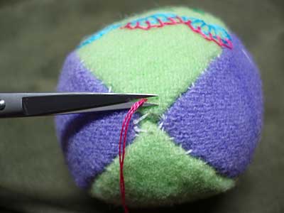 Hand embroidered stuffed Easter egg made from wool