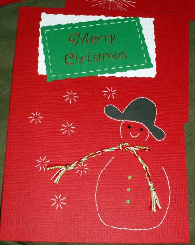 Hand Embroidery on Paper: Embroidered Christmas Cards, 2008