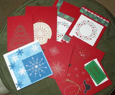 Hand Embroidery on Paper: Embroidered Christmas Cards, 2008
