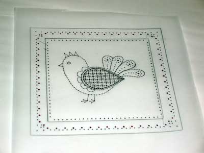 Embroidery on Paper: Hand Embroidered Greeting Card in Schwalm Whitework More or Less