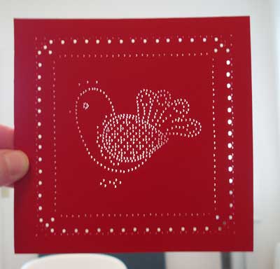 Embroidery on Paper: Hand Embroidered Greeting Card in Schwalm Whitework More or Less