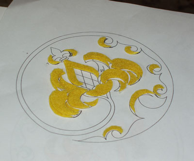 Setting up a Goldwork Embroidery Project