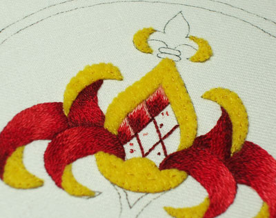 Goldwork Embroidery: Stylized Pomegranate