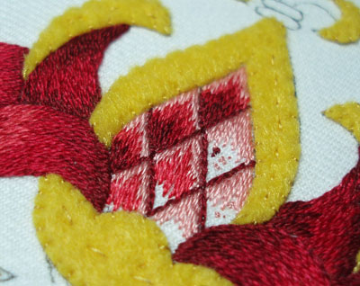 Goldwork Embroidery: Stylized Pomegranate