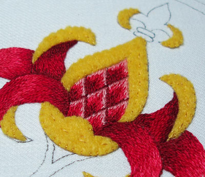 Goldwork Embroidery: Stylized Pomegranate