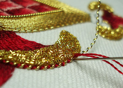 DORATI N 2 Pearl PURL Thread-goldwork punto pieno d'oro 