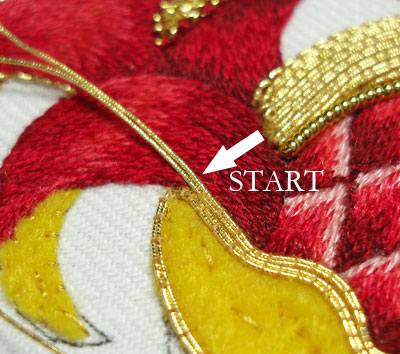 Goldwork Embroidery Project: Filling with Smooth Passing Thread