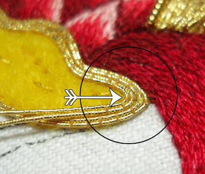 Goldwork Embroidery Project: Filling with Smooth Passing Thread