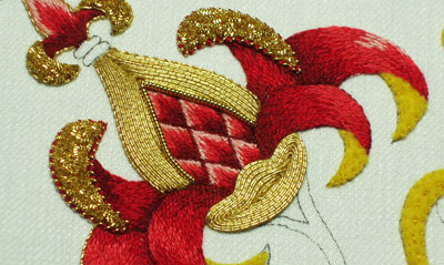 Goldwork Embroidery Project: Filling with Smooth Passing Thread