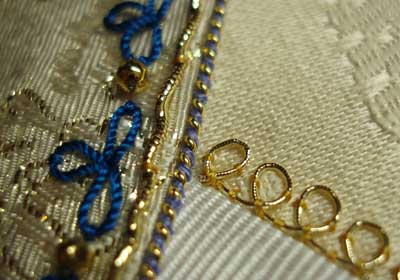 Goldwork on a Crazy Quilt Seam