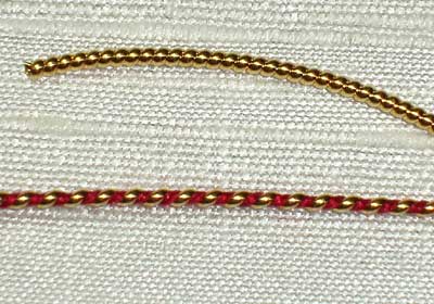 Goldwork Technique: Wrapping Pearl Purl with Silk