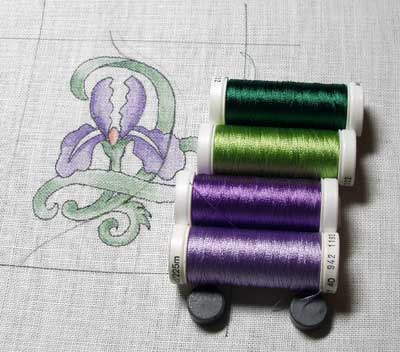 Goldwork Iris Project - thread selection