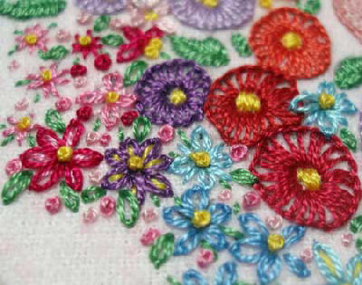 Garden Embroidery 1950&apos;s | Embroidered Textiles | Meg Andrew
s