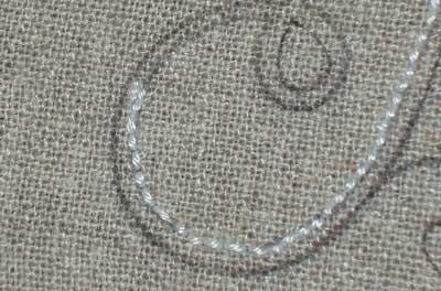 Hand Embroidered Monogram on Linen Guest Towel