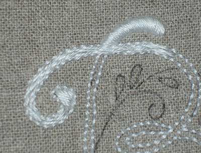 Hand Embroidered Monogram on Linen Guest Towel