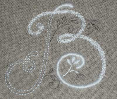 Hand Embroidered Monogram on Linen Guest Towel