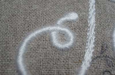 Hand Embroidered Monogram on Linen Guest Towel