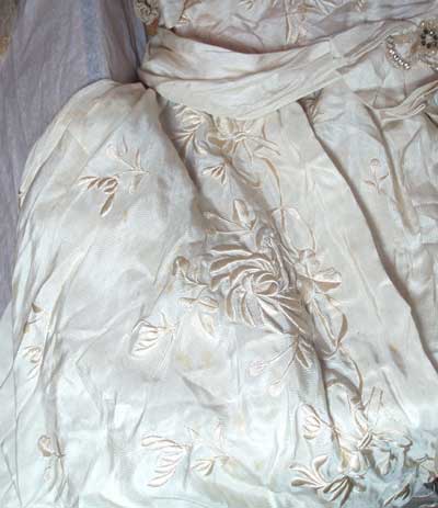 Hand Embroidered Silk Wedding Dress from 1914