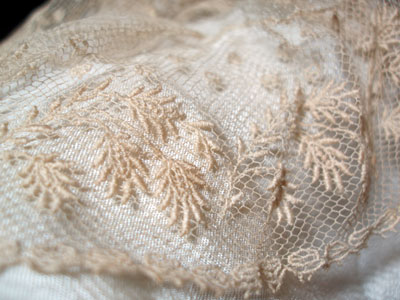 Hand Embroidered Silk Wedding Dress from 1914