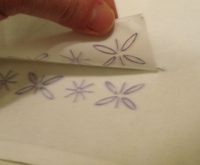 Using Iron-On Embroidery Patterns: Ironing On a Repeat Pattern –