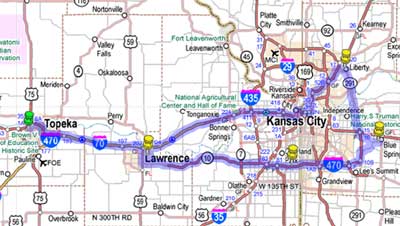 Heartland Needlework Shop Hop Map