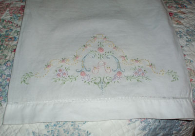 Hand Embroidered Baby Pillow Case, Children's Embroidery Classes, Summer, 2008